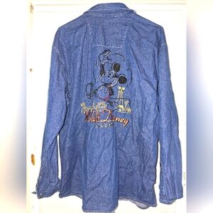 Vintage Walt Disney Studio Mickey Mouse Denim Button Down